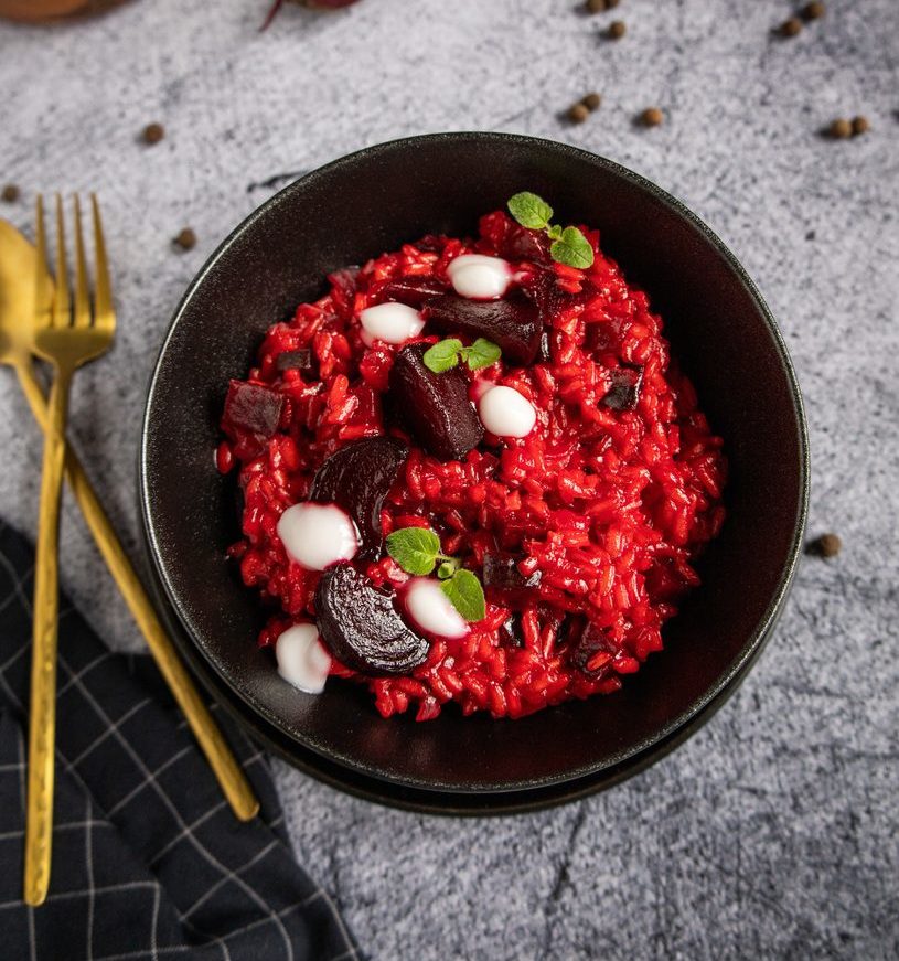Beetroot Risotto Without Wine